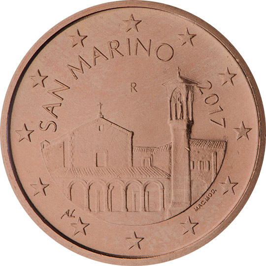 San Marino 5 euro cent (2017) - Church of St Quirinus